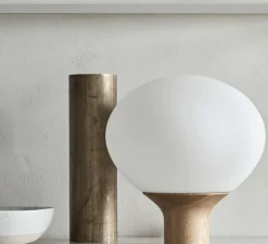 Lampe*Bolia Lampe à poser, Acorn, , Ø32cm, H34cm - bois, blanc