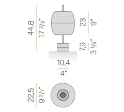 Lampe à poser, Adamas, verre bronze, structure laiton, LED, dim, 2700K, 624 lm, Ø22,5cm, H44,8cm - Panzeri