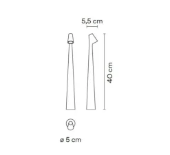 Lampe à poser, Africa 5585, terra dark, LED, dim, 2700K, 520 lm, L5cm, H40cm - Vibia