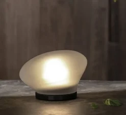 Lampe*Karman Lampe à poser, Agua CT290 S1 V11, , LED, 3000K, 410 lm, Ø13cm, H9cm - noir mat et verre opalin