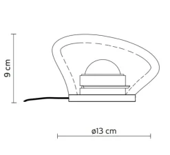 Lampe*Karman Lampe à poser, Agua CT290 S1 V11, , LED, 3000K, 410 lm, Ø13cm, H9cm - noir mat et verre opalin