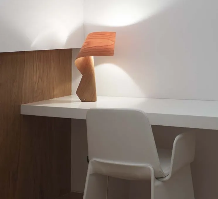 Lampe à poser, Air, bois naturel de cerisier, H49cm - LZF