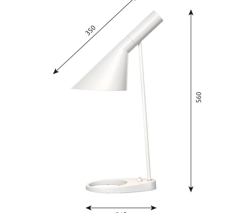 Lampe à poser, AJ, blanc, L21,5cm, H56cm - Louis Poulsen
