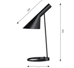 Lampe à poser, AJ, noir, L21,5cm, H56cm - Louis Poulsen