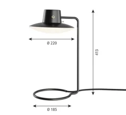 Lampe*Louis Poulsen Lampe à poser, AJ Oxford avec abat-jour, , Ø22cm, H41cm - noir, verre opalin