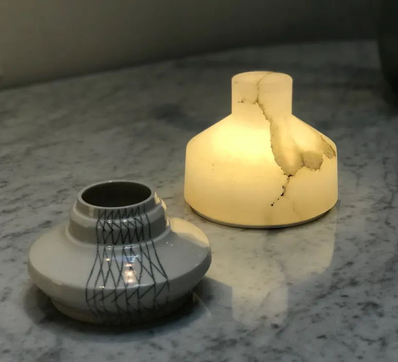 Lampe*Carpyen Lampe à poser, Alabast, , IP66 LED, 3000k, 290lm, Ø13cm, H11cm - Albâtre