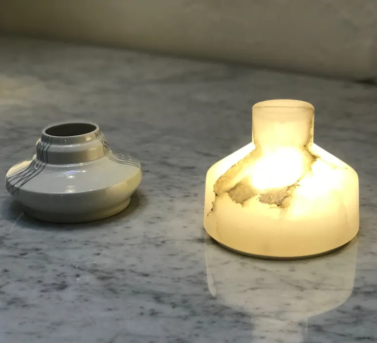 Lampe*Carpyen Lampe à poser, Alabast, , IP66 LED, 3000k, 290lm, Ø13cm, H11cm - Albâtre