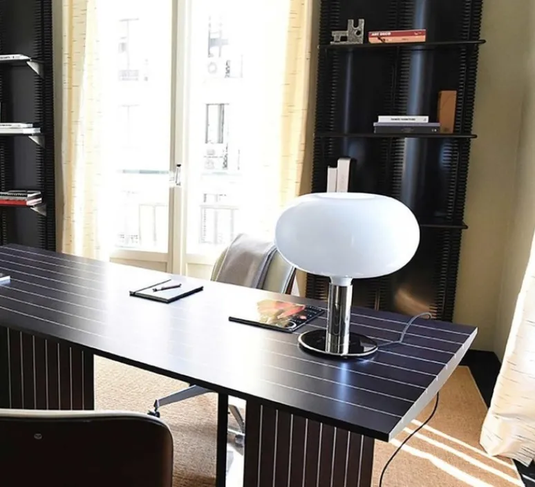 Lampe*Nemo Lighting Lampe à poser, Albini AM/AS, AM1N, , Ø40cm, H48cm - blanc et noir