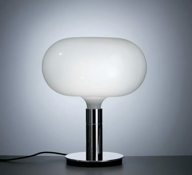 Lampe*Nemo Lighting Lampe à poser, Albini AM/AS, AM1N, , Ø40cm, H48cm - blanc et noir