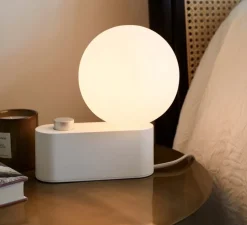 Lampe à poser, Applique murale, Alumina, blanc, L22cm, H24cm - Tala