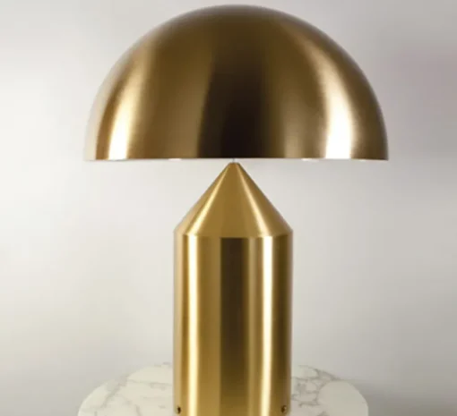 Lampe à poser, Atollo, laiton brossé, Ø25cm, H35cm - Vico Magistretti - Oluce