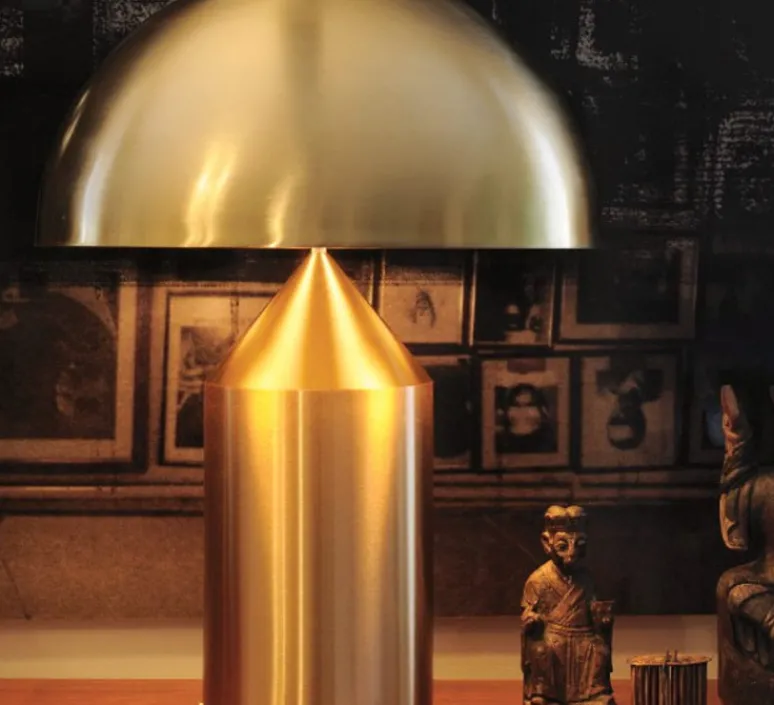 Lampe*Oluce Lampe à poser, Atollo, , H70cm, Ø50cm - laiton