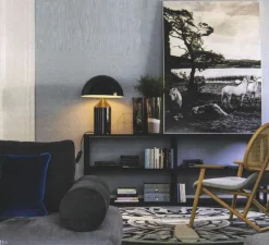 Lampe à poser, Atollo, noir, Ø38cm, H50cm - Oluce