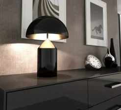 Lampe*Oluce Lampe à poser, Atollo, , Ø50cm, H70cm - noir