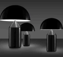 Lampe*Oluce Lampe à poser, Atollo, , Ø50cm, H70cm - noir