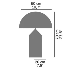 Lampe*Oluce Lampe à poser, Atollo, , Ø50cm, H70cm - noir