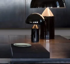 Lampe*Oluce Lampe à poser, Atollo, , Ø25cm, H35cm - noir