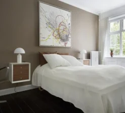 Lampe*Oluce Lampe à poser, Atollo, verre opalin, Ø25cm, H35cm - opalin opaque