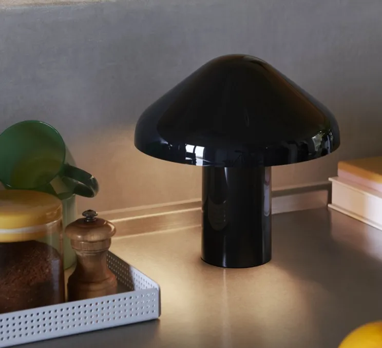 Lampe à poser, Baladeuse d'extérieur, Pao, Noir soft, IP44, Ø23cm, H23cm - HAY