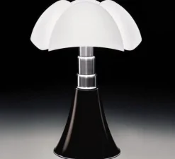 Lampe à poser, baladeuse MINI PIPISTRELLO SANS FIL, Marron foncé, LED, Ø27cm, H35cm - Martinelli Luce