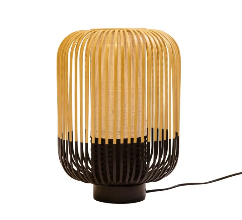Lampe*Forestier Lampe à poser, Bamboo Light M, noir, Ø27cm, H39cm - bambou, noir