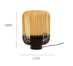 Lampe*Forestier Lampe à poser, Bamboo Light M, noir, Ø27cm, H39cm - bambou, noir