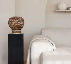 Lampe*Good&Mojo Lampe à poser, Barbados, et marron, Ø25cm, H27cm - naturel