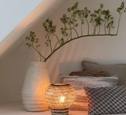 Lampe*Good&Mojo Lampe à poser, Barbados, et marron, Ø25cm, H27cm - naturel