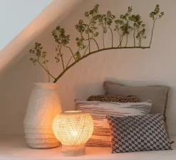 Lampe à poser, Barbados, naturel, Ø25cm, H27cm - Good&Mojo