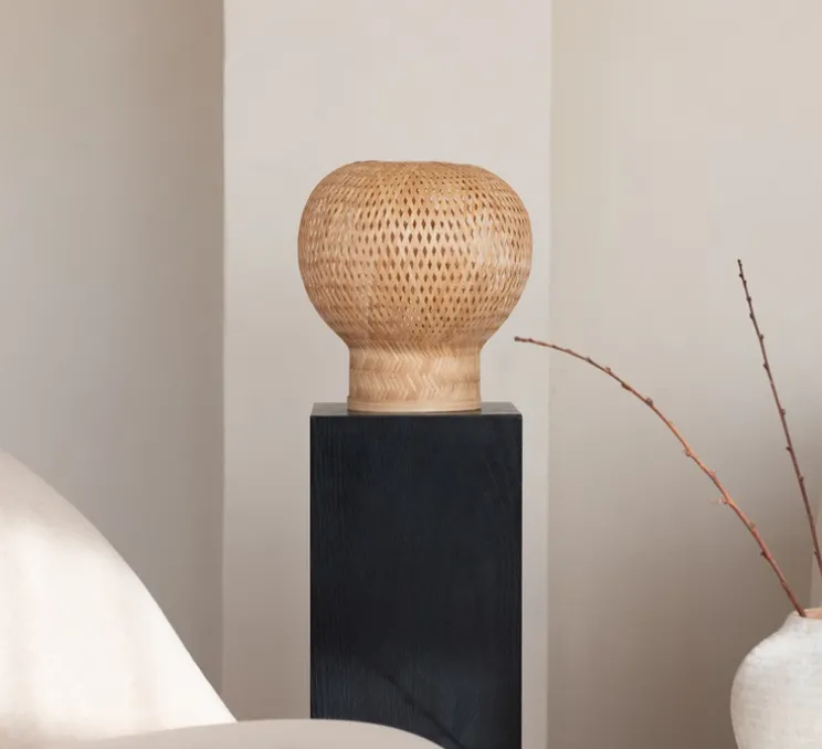 Lampe à poser, Barbados, naturel, Ø25cm, H27cm - Good&Mojo