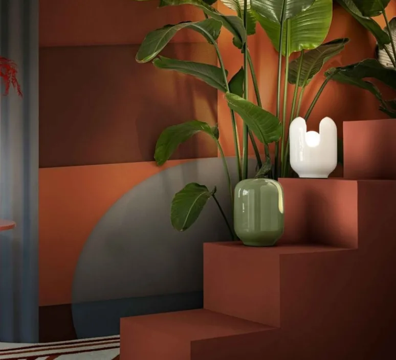 Lampe*Ferroluce Lampe à poser, Batucada, , Ø14,5cm, H20cm - crème