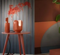 Lampe à poser, Batucada, orange, Ø14,5cm, H20cm - Ferroluce