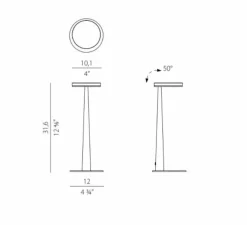 Lampe à poser, Bella, blanc, LED, 2700K, 388LM, Ø12cm, H31,6cm - PANZERI