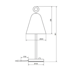 Lampe à poser, Bella, noir, Ø20cm, H58,1cm - Herstal