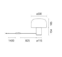 Lampe*Flos Lampe à poser, Bellhop Glass T, , Ø33cm, H33,9cm - blanc