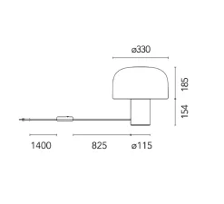 Lampe à poser, Bellhop Glass T, aluminium, Ø33cm, H33,9cm - Flos