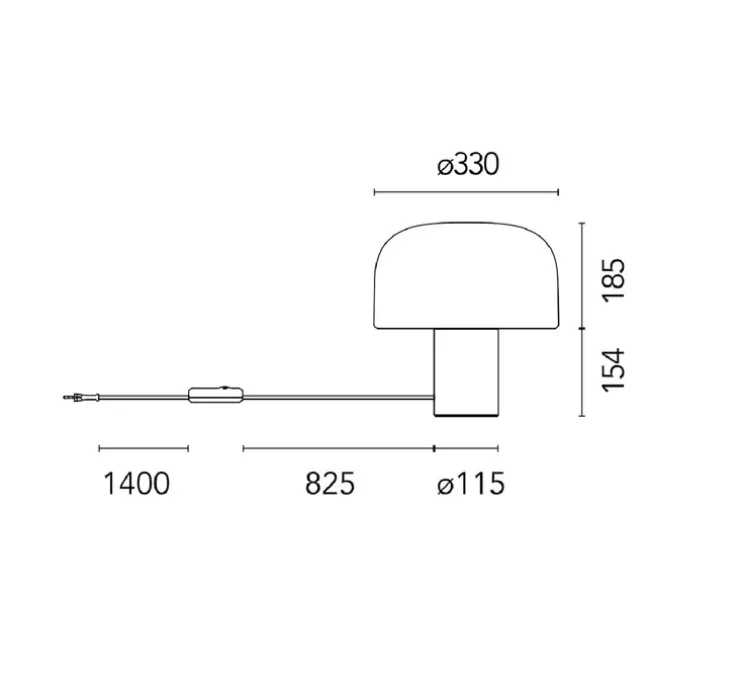 Lampe à poser, Bellhop Glass T, aluminium, Ø33cm, H33,9cm - Flos