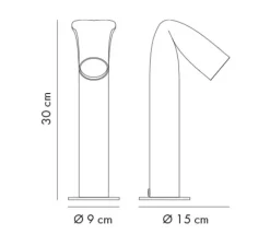 Lampe à poser, Bender lampe, blanc, LED, 2700K, L9cm, H30cm - Axolight