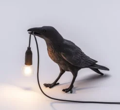 Enfants|Lampe*Seletti Lampe à poser, Bird Lamp Waiting Indoor, , L29,5cm, H12cm - noir
