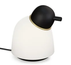 Lampe à poser, Bird, noir, blanc et laiton, Ø17,4cm, H21,5cm - Belid