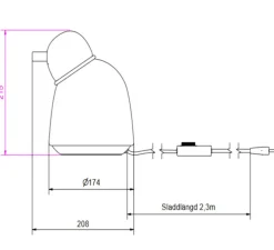 Lampe à poser, Bird, noir, blanc et laiton, Ø17,4cm, H21,5cm - Belid