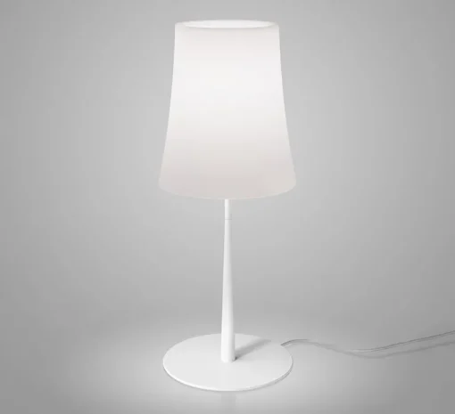 Lampe à poser, Birdie Easy Grande, blanc et blanc, Ø25cm, H62cm - Foscarini