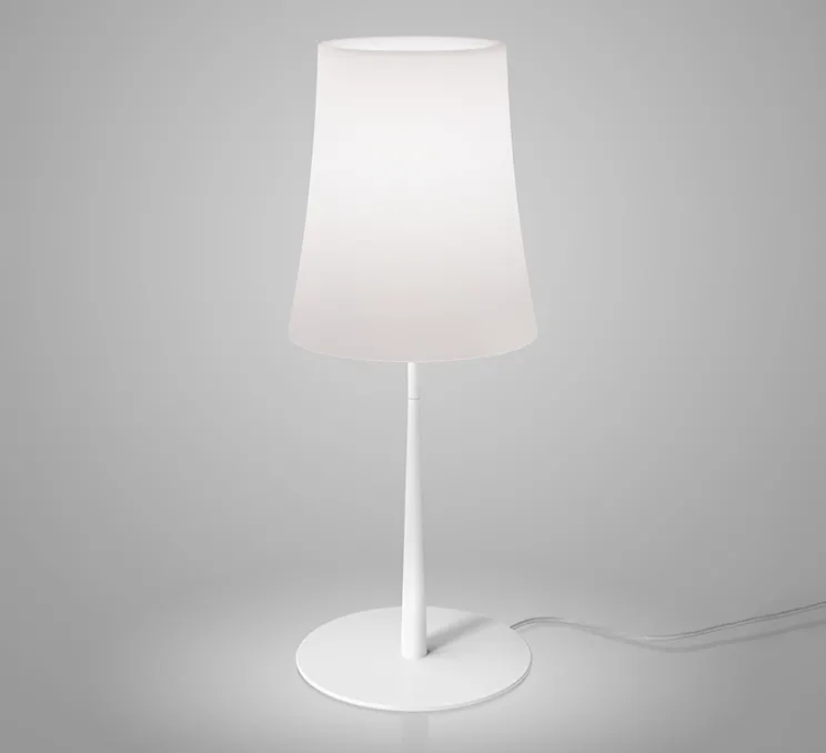Lampe à poser, Birdie Easy Grande, blanc et blanc, Ø25cm, H62cm - Foscarini
