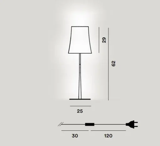 Lampe à poser, Birdie Easy Grande, blanc et blanc, Ø25cm, H62cm - Foscarini