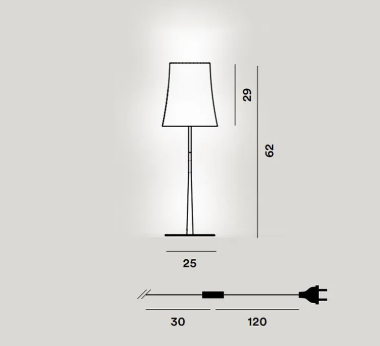 Lampe à poser, Birdie Easy Grande, blanc et blanc, Ø25cm, H62cm - Foscarini