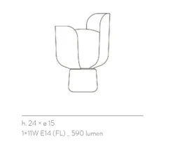 Lampe|Enfants*Fontana Arte Lampe à poser, Blom, , Ø15cm, H24cm - gris foncé