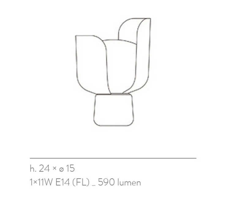 Lampe|Enfants*Fontana Arte Lampe à poser, Blom, , Ø15cm, H24cm - gris foncé