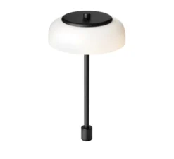 Lampe à poser, Blossi in-set small, noir, opal, LED, dim, 2700K, 460 lm, Ø17cm, H35cm - Nuura