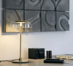 Lampe à poser, Blossi, or, transparent, Ø23cm, H44cm - Nuura