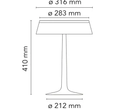 Lampe à poser, Bon jour, Chrome, transparent, abat jour transparent, LED, dim, 2700k, 811 lm, Ø31,6cm, H41cm - Flos